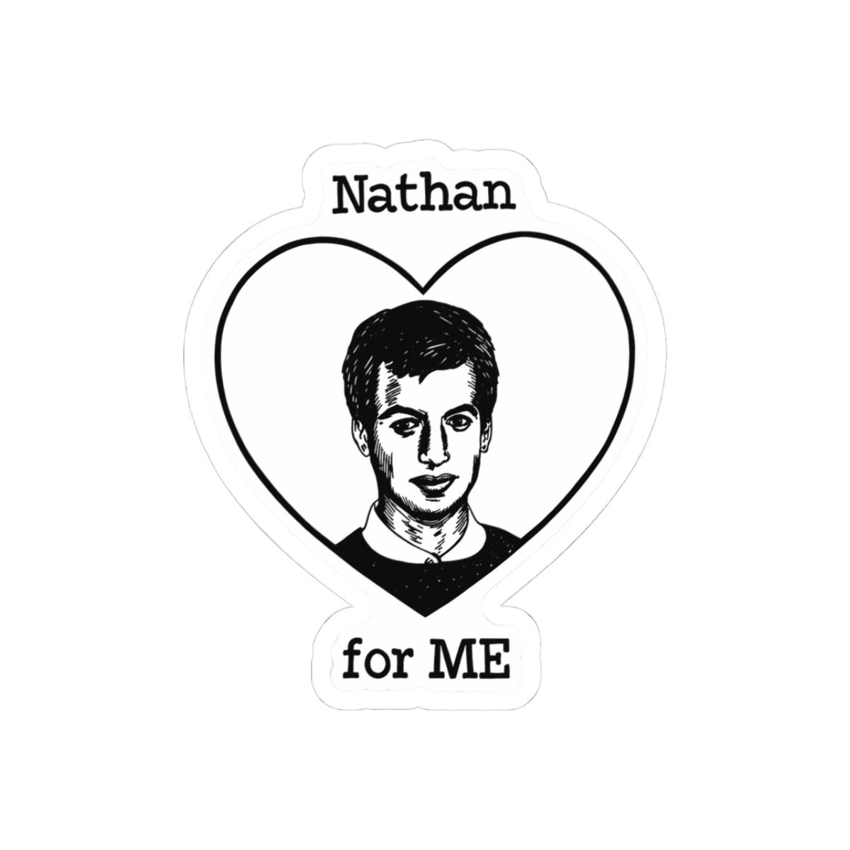 Nathan for Me Heart-Shaped Sticker - Official stickers merchandise