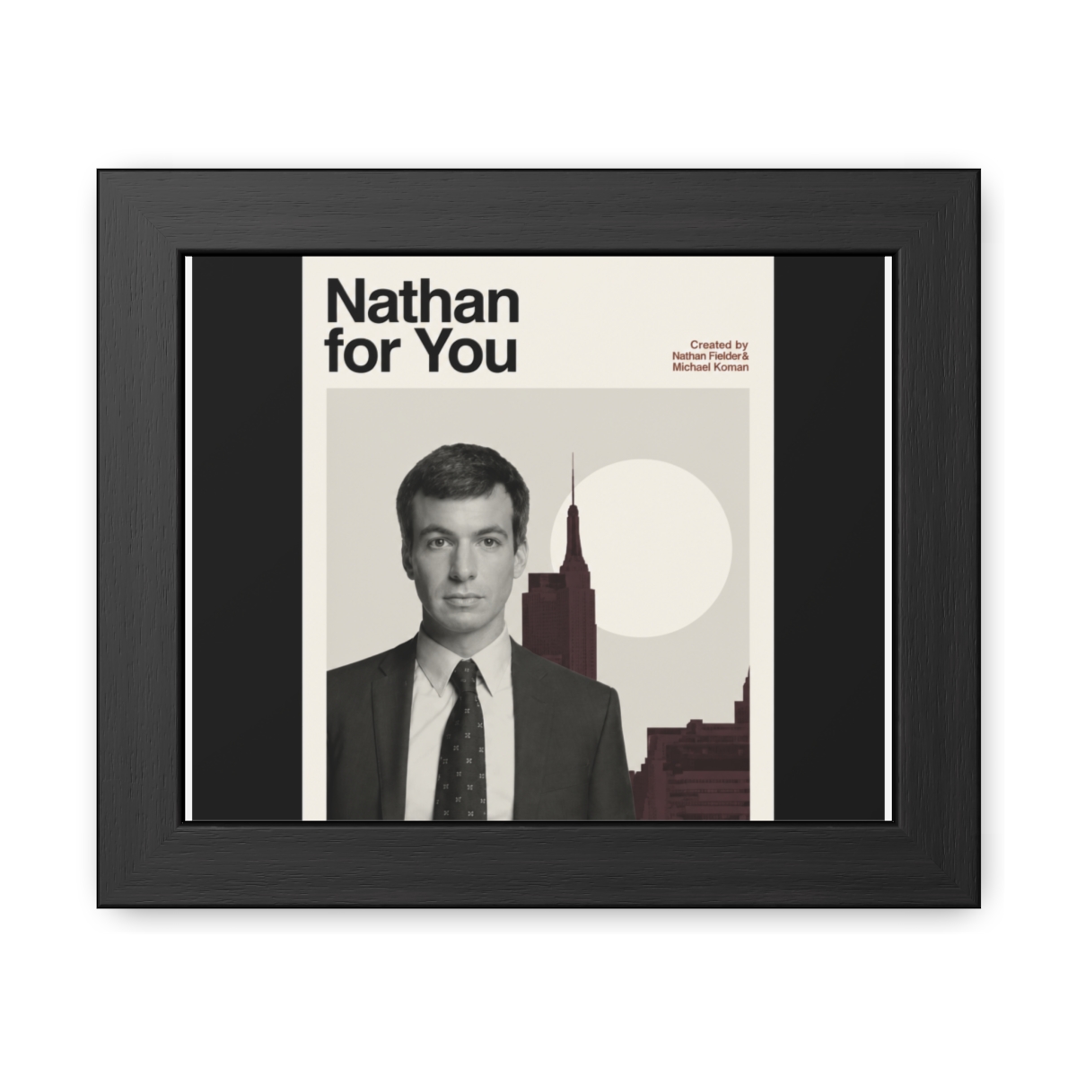 Nathan for You Monochrome Cityscape Framed Poster - Official posters merchandise