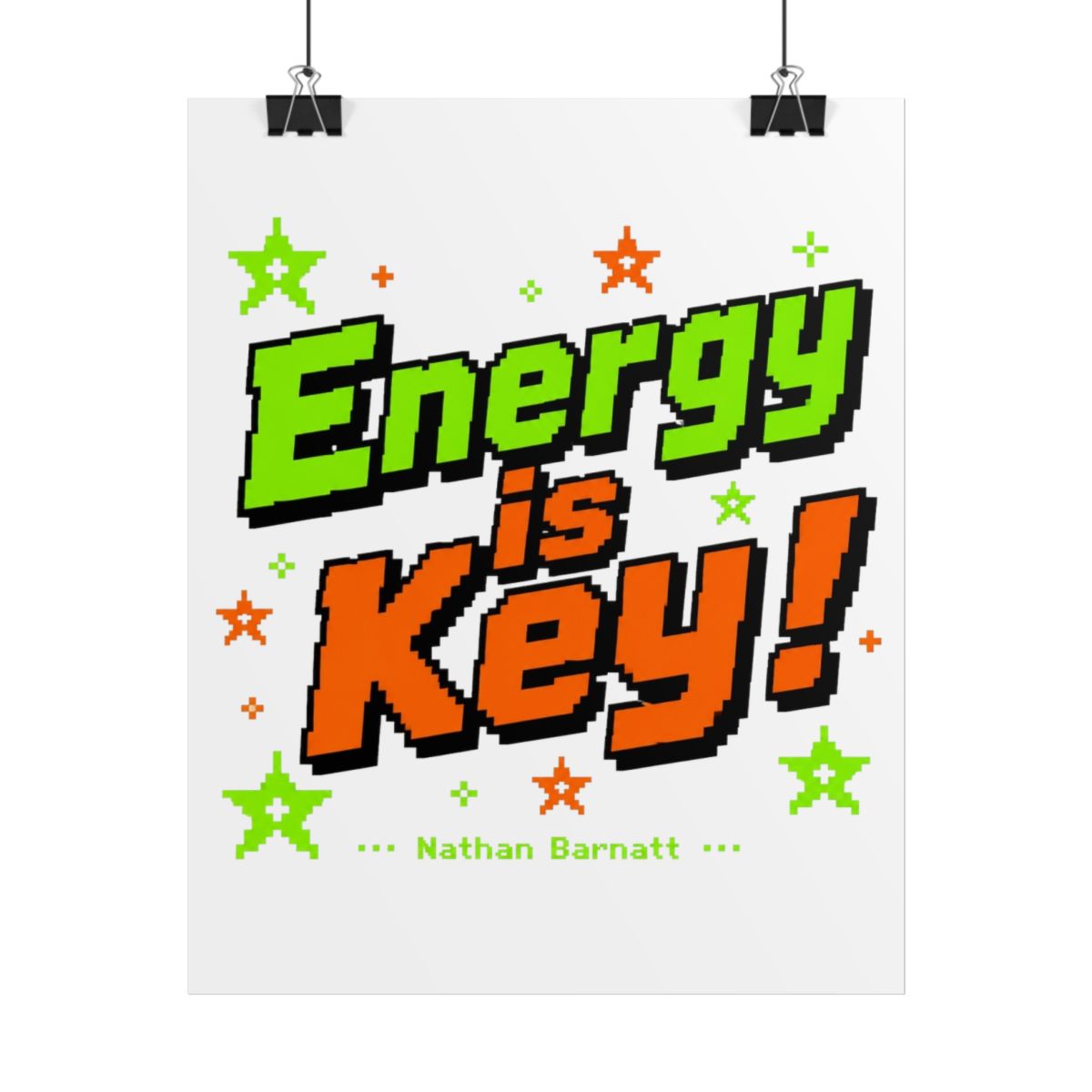 Nathan Barnatt "Energy is Key!" Poster — official Nathan Barnatt Posters & Wall Art