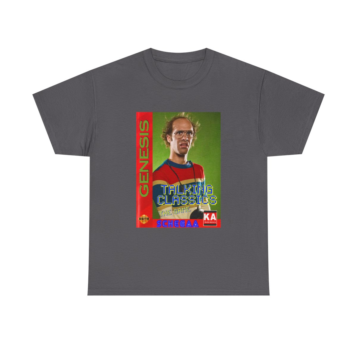 Retro Gamer Poster Portrait Tee | Vintage Genesis Arcade Style Nathan Barnatt - alternate angle 5, merchandise