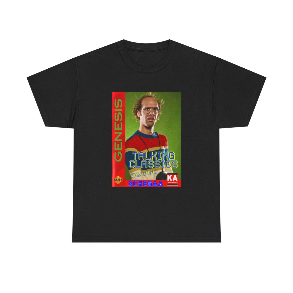 Retro Gamer Poster Portrait Tee | Vintage Genesis Arcade Style Nathan Barnatt - alternate angle 2, merchandise