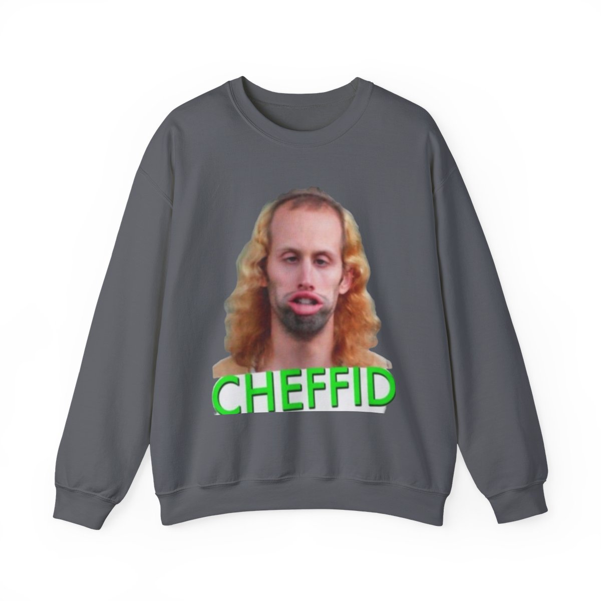 Cheffid face portrait Sweatshirt | Funny meme face crewneck Nathan Barnatt - alternate angle 3, merchandise