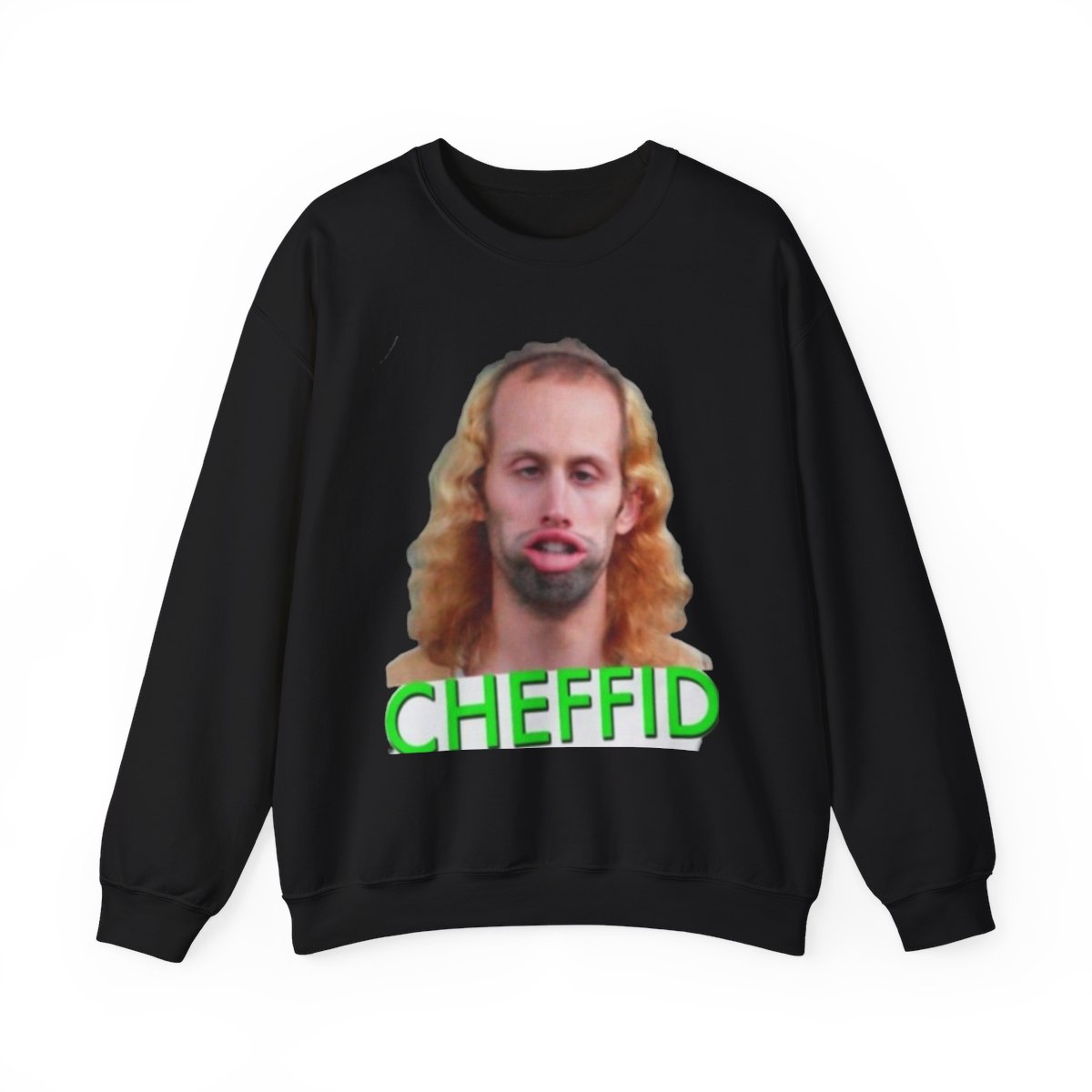 Cheffid face portrait Sweatshirt | Funny meme face crewneck Nathan Barnatt - alternate angle 2, merchandise