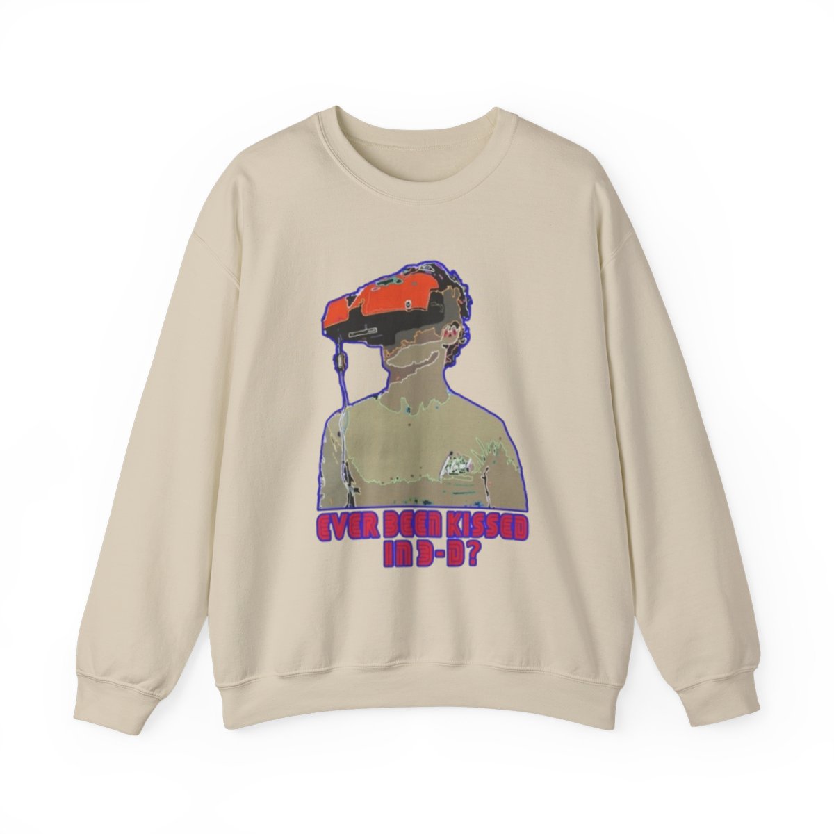 Retro VR Headset graphic Sweatshirt | Virtual Reality art crewneck Nathan Barnatt - alternate angle 3, merchandise