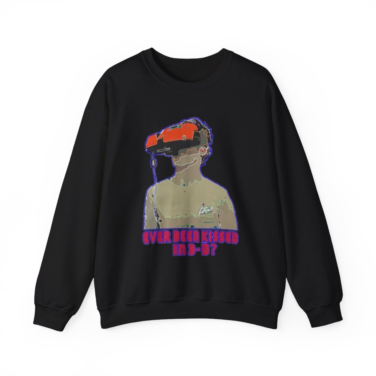 Retro VR Headset graphic Sweatshirt | Virtual Reality art crewneck Nathan Barnatt - alternate angle 2, merchandise