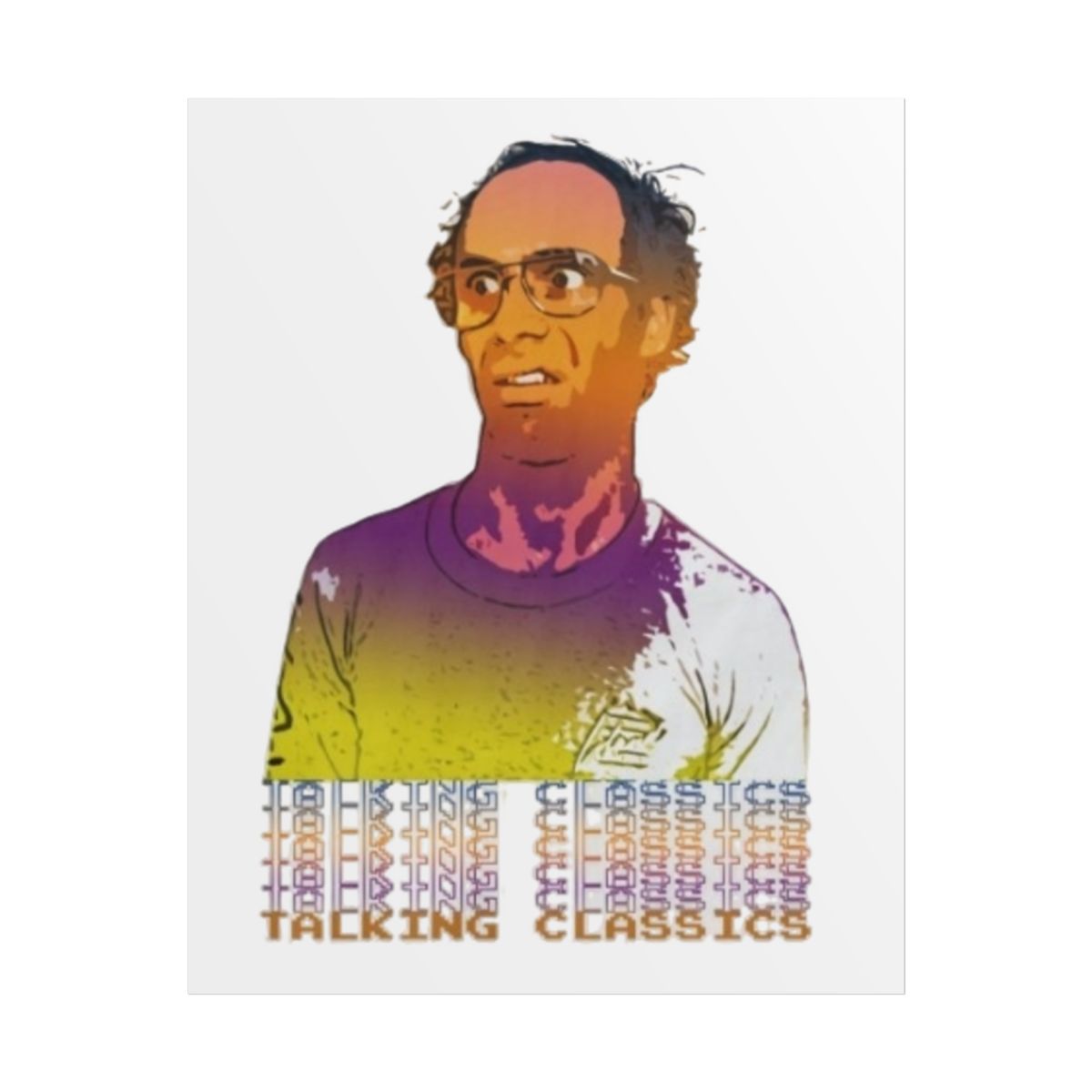 Retro Pop Portrait Rolled Poster | Colorful Vintage Illustration, Talking Classics Nathan Barnatt - Nathan Barnatt official Posters & Wall Art merch