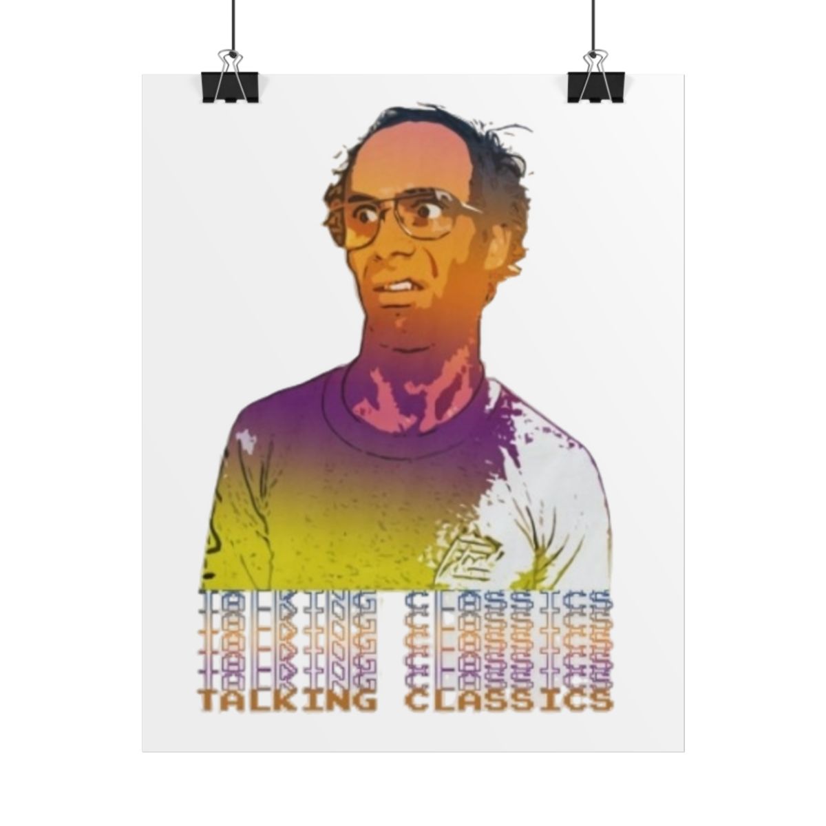 Retro Pop Portrait Rolled Poster | Colorful Vintage Illustration, Talking Classics Nathan Barnatt — official Nathan Barnatt Accessories